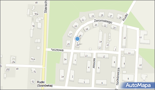 Rudki, Żeromskiego Stefana, 14, mapa Rudki