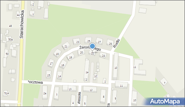 Rudki, Żeromskiego Stefana, 22, mapa Rudki