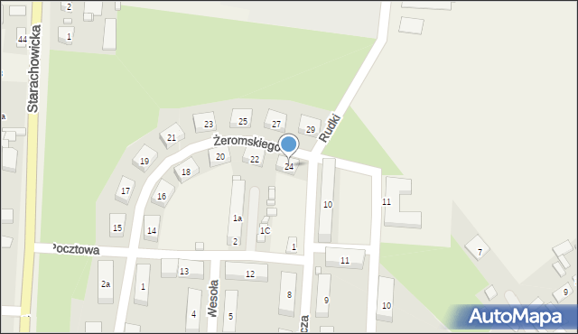 Rudki, Żeromskiego Stefana, 24, mapa Rudki