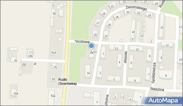 Rudki, Żeromskiego Stefana, 2a, mapa Rudki