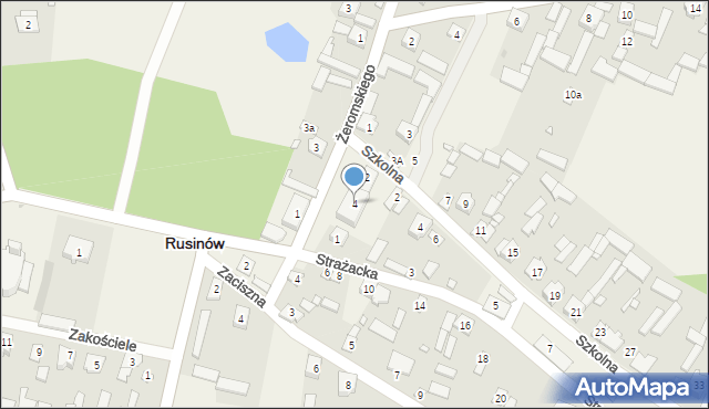 Rusinów, Żeromskiego Stefana, 4, mapa Rusinów