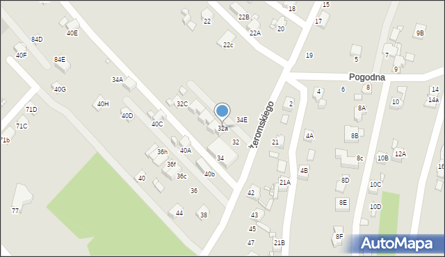 Rybnik, Żeromskiego Stefana, 32a, mapa Rybnika