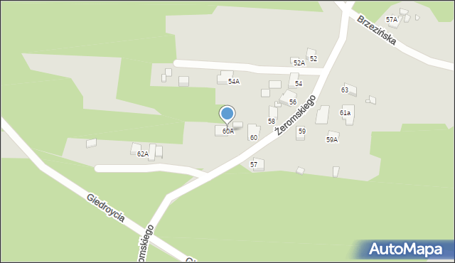 Rybnik, Żeromskiego Stefana, 60A, mapa Rybnika