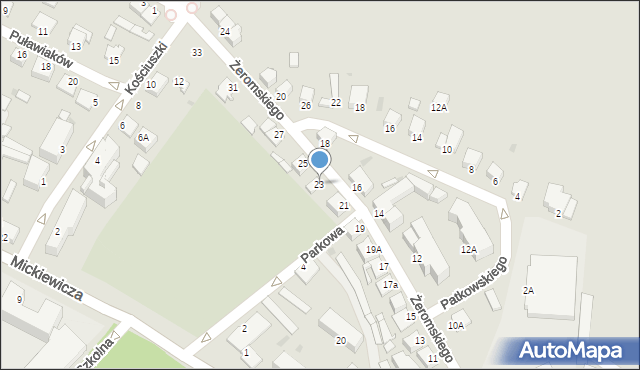 Sandomierz, Żeromskiego Stefana, 23, mapa Sandomierza