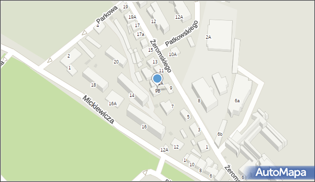 Sandomierz, Żeromskiego Stefana, 9B, mapa Sandomierza
