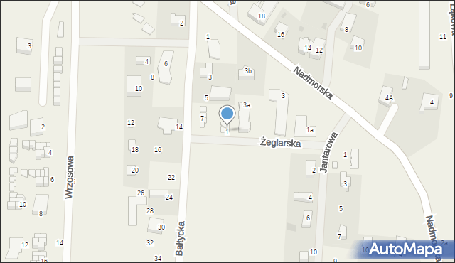 Sarbinowo, Żeglarska, 1, mapa Sarbinowo