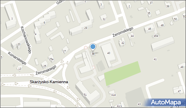 Skarżysko-Kamienna, Żeromskiego Stefana, 38, mapa Skarżysko-Kamienna
