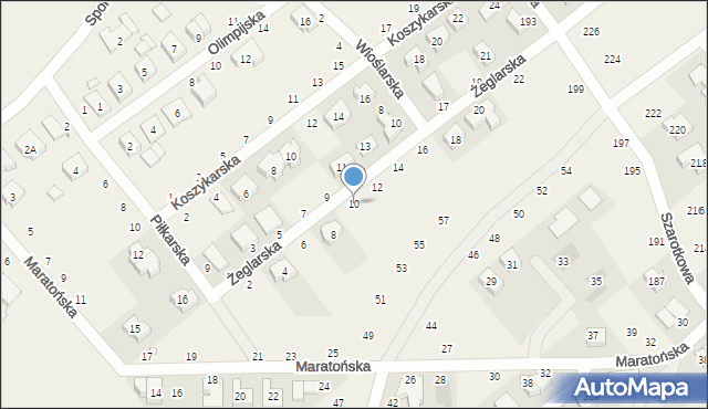 Skórzewo, Żeglarska, 10, mapa Skórzewo
