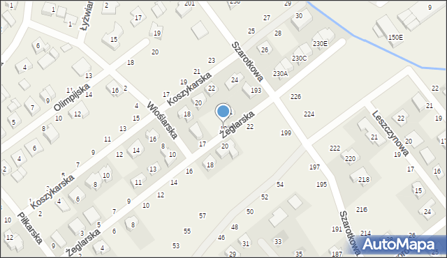 Skórzewo, Żeglarska, 19, mapa Skórzewo