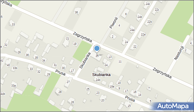 Skubianka, Zegrzyńska, 15, mapa Skubianka
