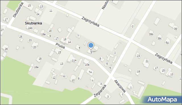 Skubianka, Zegrzyńska, 3, mapa Skubianka