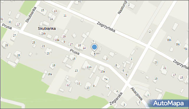 Skubianka, Zegrzyńska, 5, mapa Skubianka