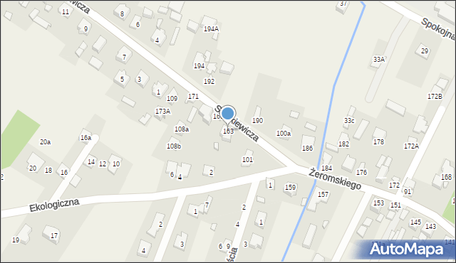 Słupno, Żeromskiego Stefana, 163, mapa Słupno