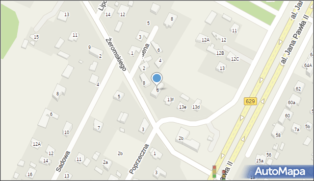 Słupno, Żeromskiego Stefana, 6, mapa Słupno