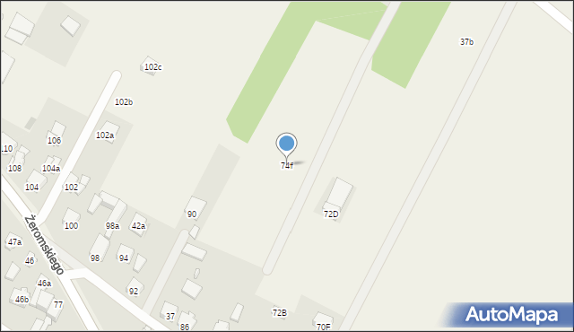 Słupno, Żeromskiego Stefana, 74f, mapa Słupno