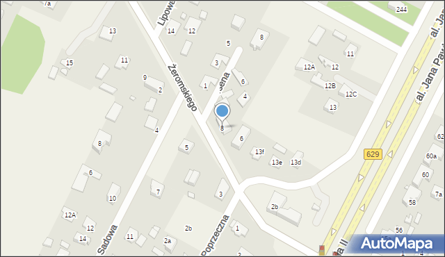 Słupno, Żeromskiego Stefana, 8, mapa Słupno