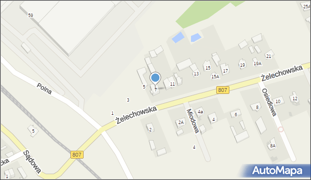 Sobolew, Żelechowska, 7, mapa Sobolew