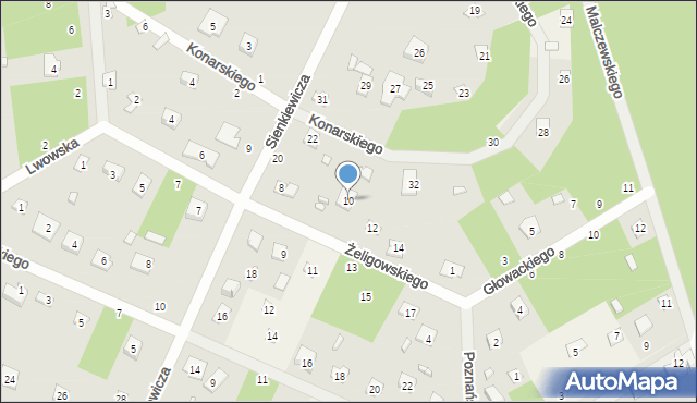 Sokolniki-Las, Żeligowskiego Lucjana, gen., 10, mapa Sokolniki-Las