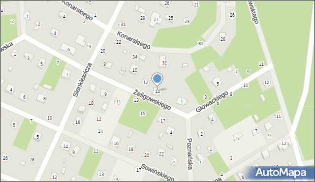 Sokolniki-Las, Żeligowskiego Lucjana, gen., 14, mapa Sokolniki-Las