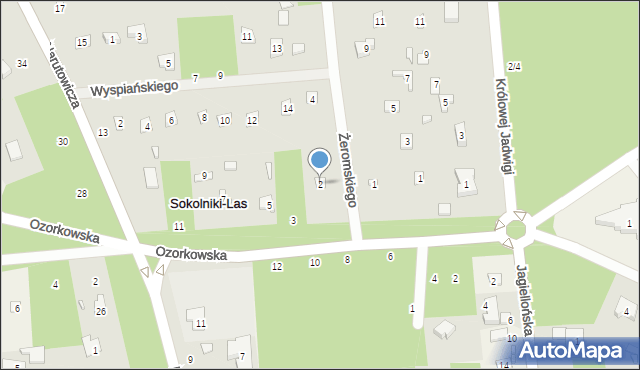 Sokolniki-Las, Żeromskiego Stefana, 2, mapa Sokolniki-Las