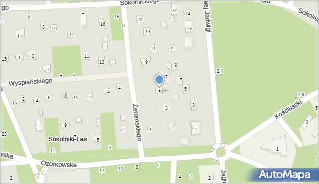 Sokolniki-Las, Żeromskiego Stefana, 5, mapa Sokolniki-Las