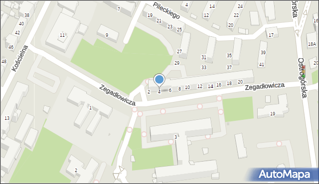 Sosnowiec, Zegadłowicza Emila, 4, mapa Sosnowca