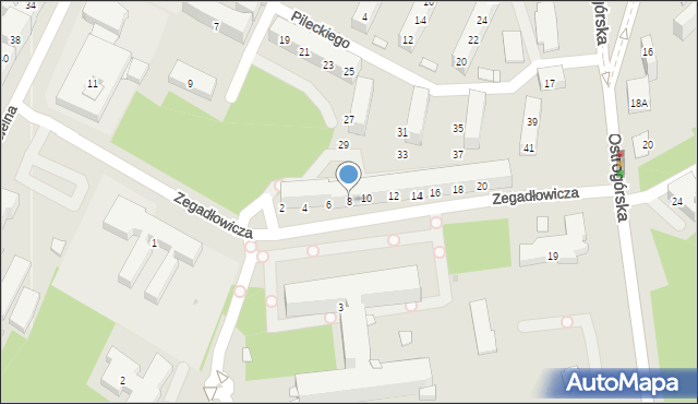 Sosnowiec, Zegadłowicza Emila, 8, mapa Sosnowca