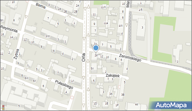 Sosnowiec, Żeromskiego Stefana, 14, mapa Sosnowca