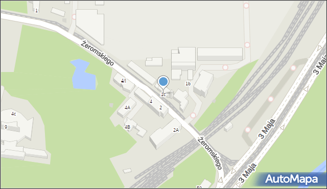 Sosnowiec, Żeromskiego Stefana, 1c, mapa Sosnowca