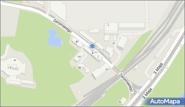 Sosnowiec, Żeromskiego Stefana, 4, mapa Sosnowca