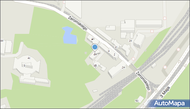 Sosnowiec, Żeromskiego Stefana, 4A, mapa Sosnowca