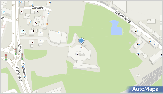 Sosnowiec, Żeromskiego Stefana, 4c, mapa Sosnowca