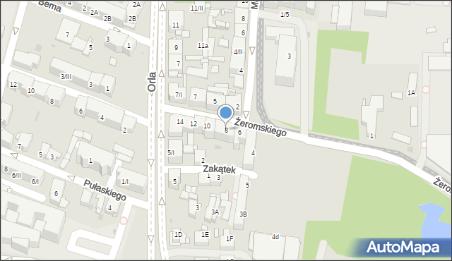 Sosnowiec, Żeromskiego Stefana, 8, mapa Sosnowca