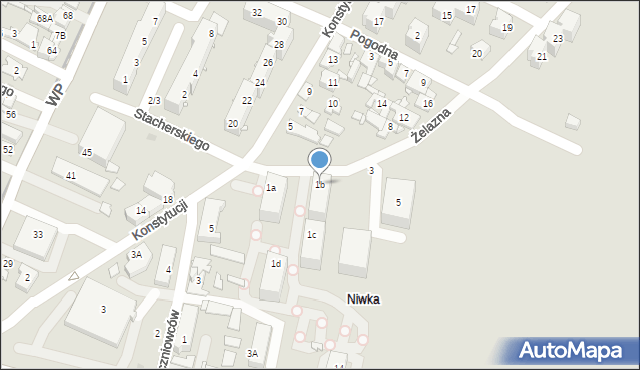 Sosnowiec, Żelazna, 1b, mapa Sosnowca
