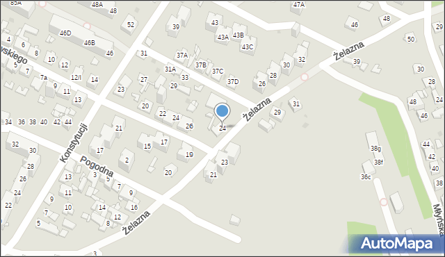 Sosnowiec, Żelazna, 24, mapa Sosnowca