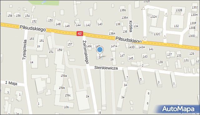 Stąporków, Żeromskiego Stefana, 1d, mapa Stąporków