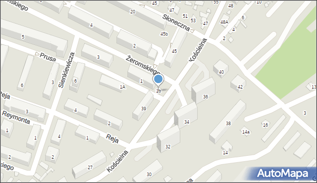 Starachowice, Żeromskiego Stefana, 1b, mapa Starachowic