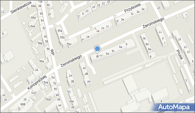 Stargard, Żeromskiego Stefana, 6f, mapa Stargard