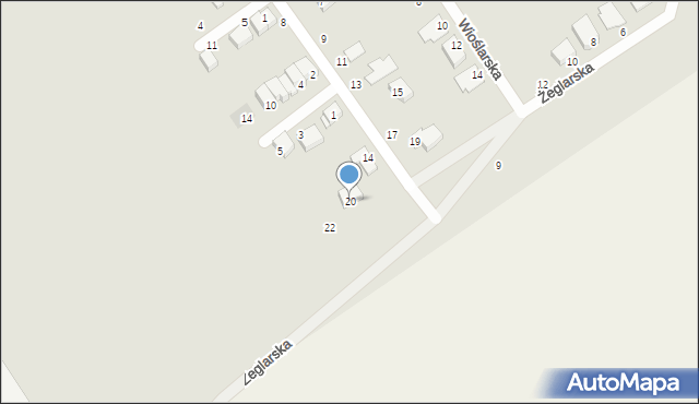 Stęszew, Żeglarska, 20, mapa Stęszew
