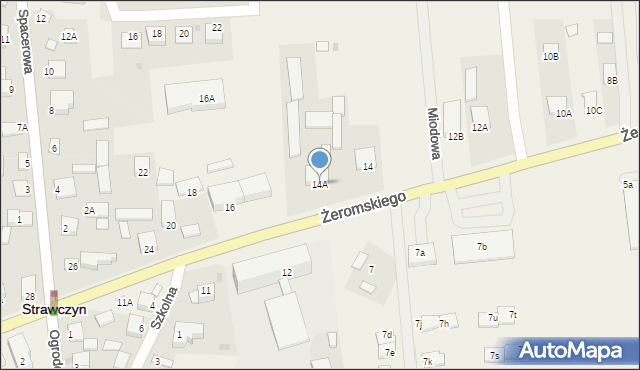 Strawczyn, Żeromskiego Stefana, 14A, mapa Strawczyn