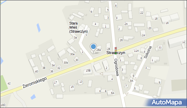 Strawczyn, Żeromskiego Stefana, 28b, mapa Strawczyn