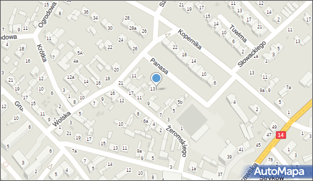 Stryków, Żeromskiego Stefana, 13a, mapa Stryków