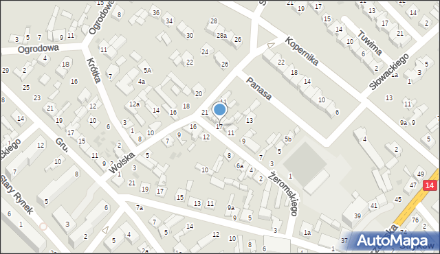 Stryków, Żeromskiego Stefana, 17, mapa Stryków