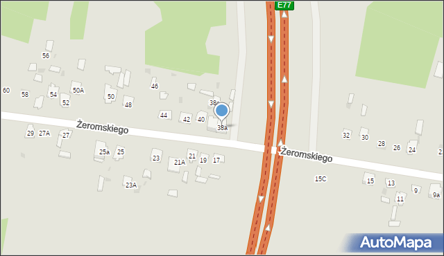 Suchedniów, Żeromskiego Stefana, 38a, mapa Suchedniów