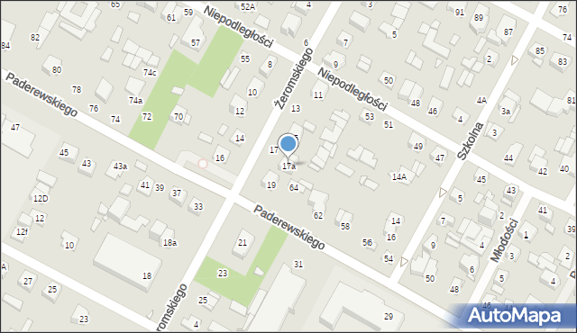 Sulejówek, Żeromskiego Stefana, 17a, mapa Sulejówek