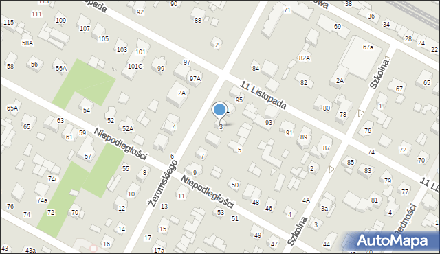 Sulejówek, Żeromskiego Stefana, 3, mapa Sulejówek