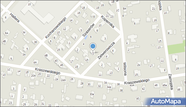 Sulejówek, Zelwerowicza, 1, mapa Sulejówek