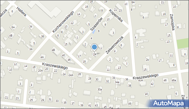 Sulejówek, Zelwerowicza, 1A, mapa Sulejówek