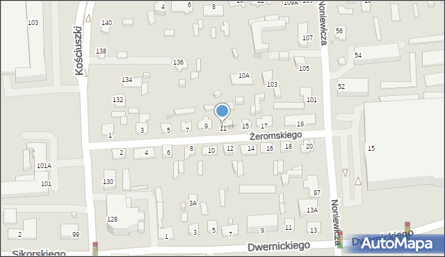 Suwałki, Żeromskiego Stefana, 11, mapa Suwałk