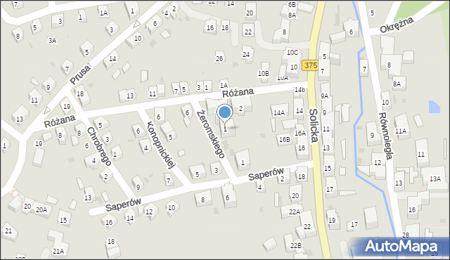 Szczawno-Zdrój, Żeromskiego Stefana, 1, mapa Szczawno-Zdrój